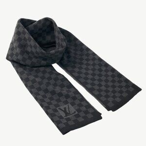 Louis Vuitton Damier Graphite Wool Scarf